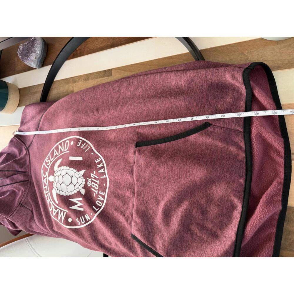 Great Lakes Unsalted Apparel Women's Mackinac Island Turtle Hoodie Maroon Medium - Picture 8 of 11